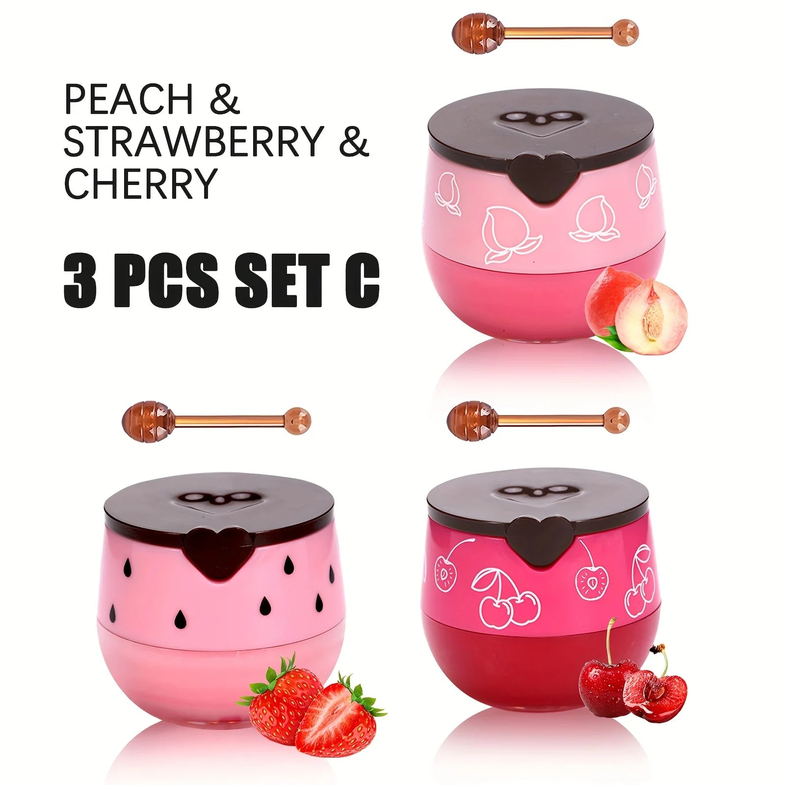 Lip Mask Honey Pot, Moisturizing Lip Mask with Brush, Lip Sleeping Mask Overnight, Hydrating Lip Balm, Lip Mask Propolis