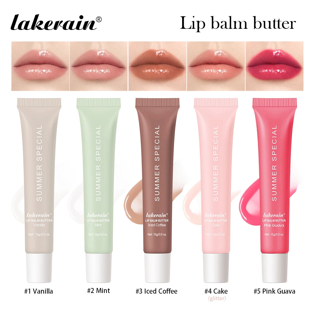 Lakerain Summer Lip Balm Set - Deep Hydration & silk Gloss Finish (5-Piece Bundle)