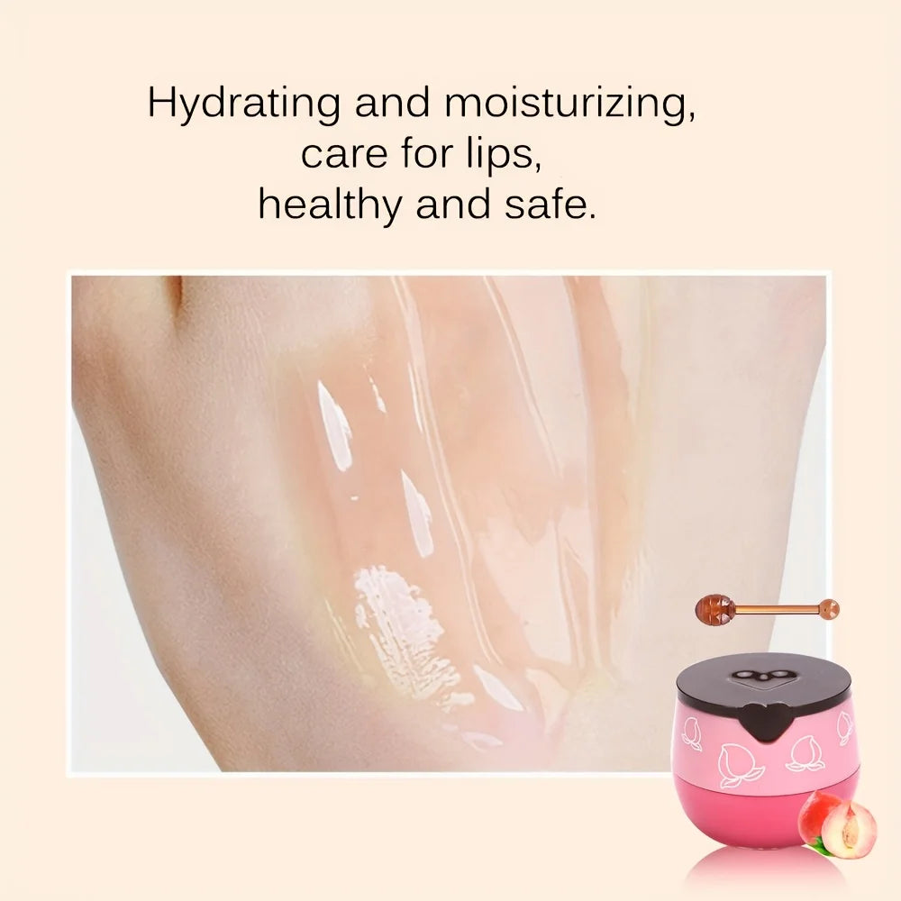 Lip Mask Honey Pot, Moisturizing Lip Mask with Brush, Lip Sleeping Mask Overnight, Hydrating Lip Balm, Lip Mask Propolis